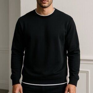 Denim & Flower Black Crewneck Sweater